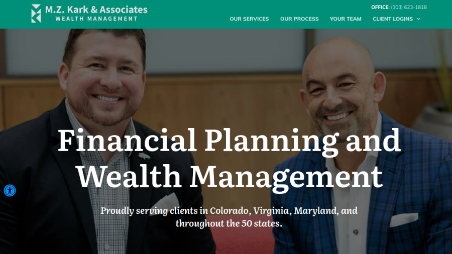Screenshot of the M.Z. Kark & Associates, INC website