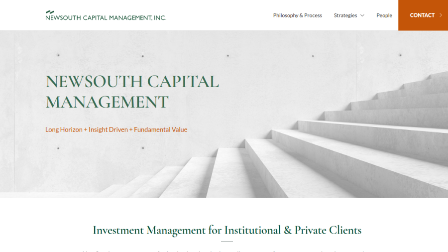 Screenshot of the Newsouth Capital Management INC website