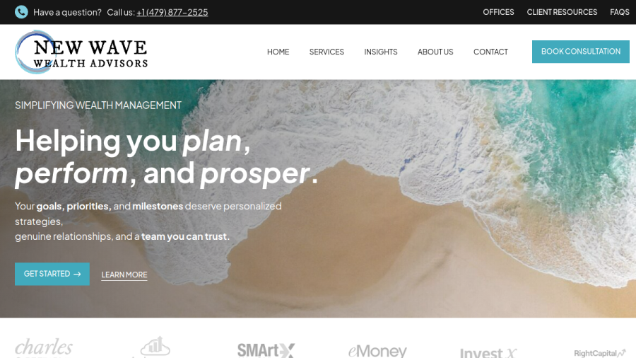 Screenshot of the New Wave Wealth Advisors website