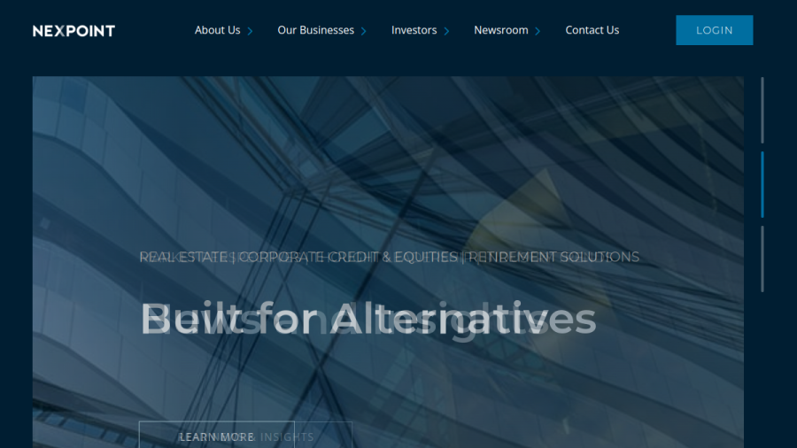 Screenshot of the Nexpoint Real Estate Advisors Vii, L.P. website