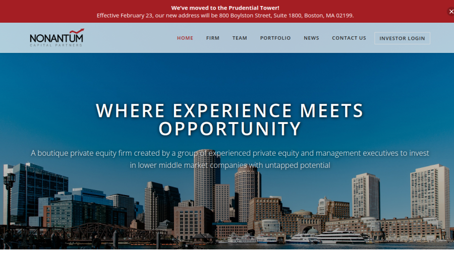 Screenshot of the Nonantum Capital Partners website