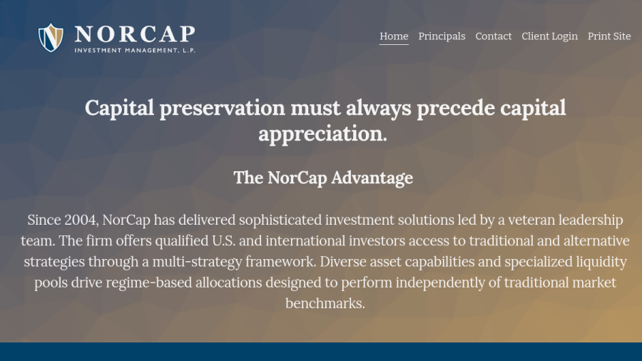 Screenshot of the Norcap Investment Management, L.P. website