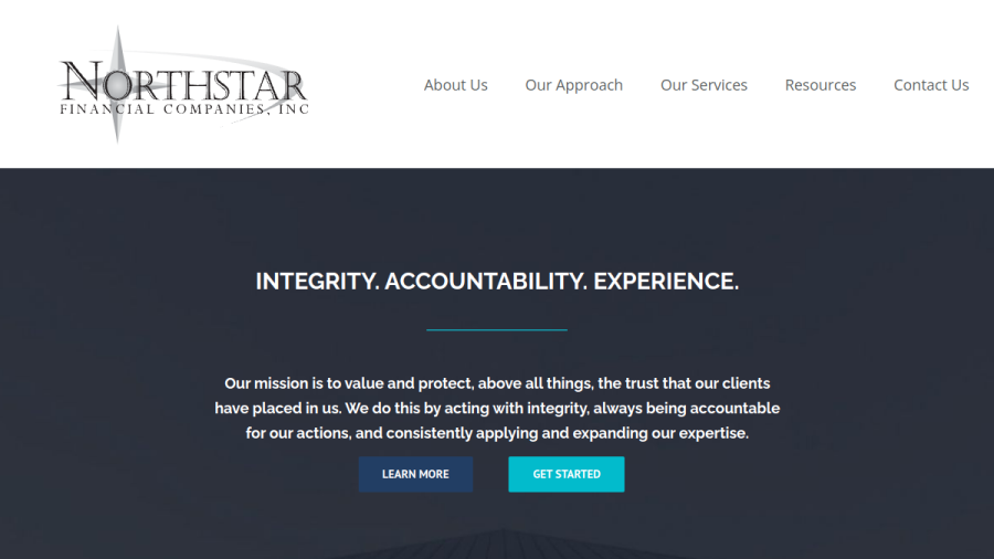 Screenshot of the Northstar Financial Companies, INC. website