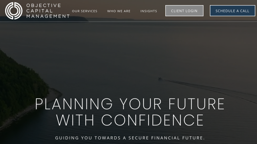 Screenshot of the Objective Capital Management, LLC website