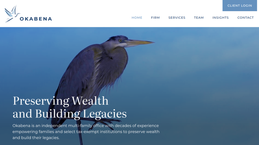 Screenshot of the Okabena Investment Services INC website