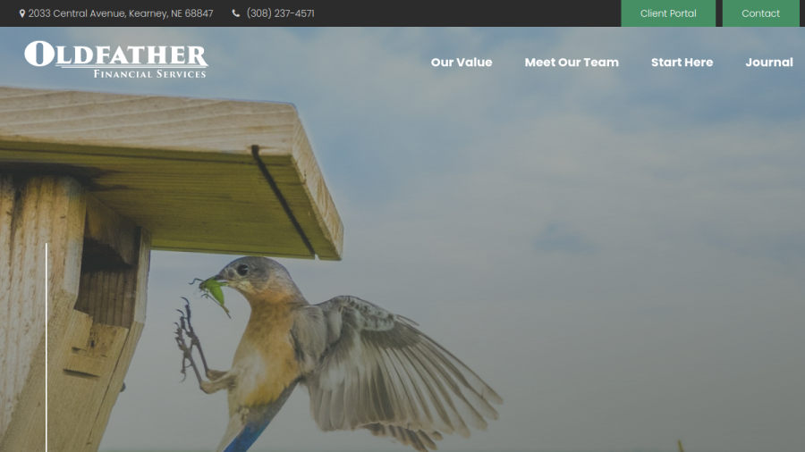 Screenshot of the Oldfather Financial Services website