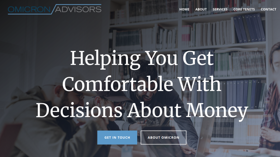 Screenshot of the Omicron Advisors, LLC website