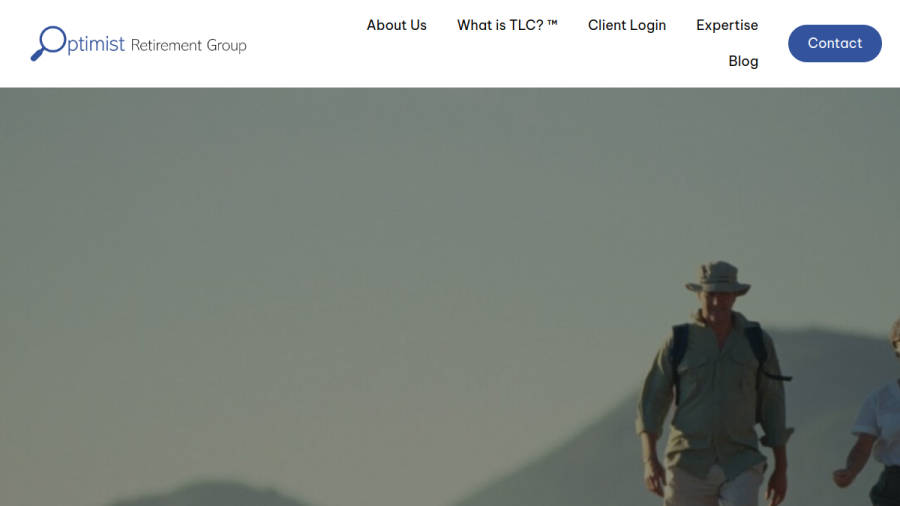 Screenshot of the Optimist Retirement Group, LLC website