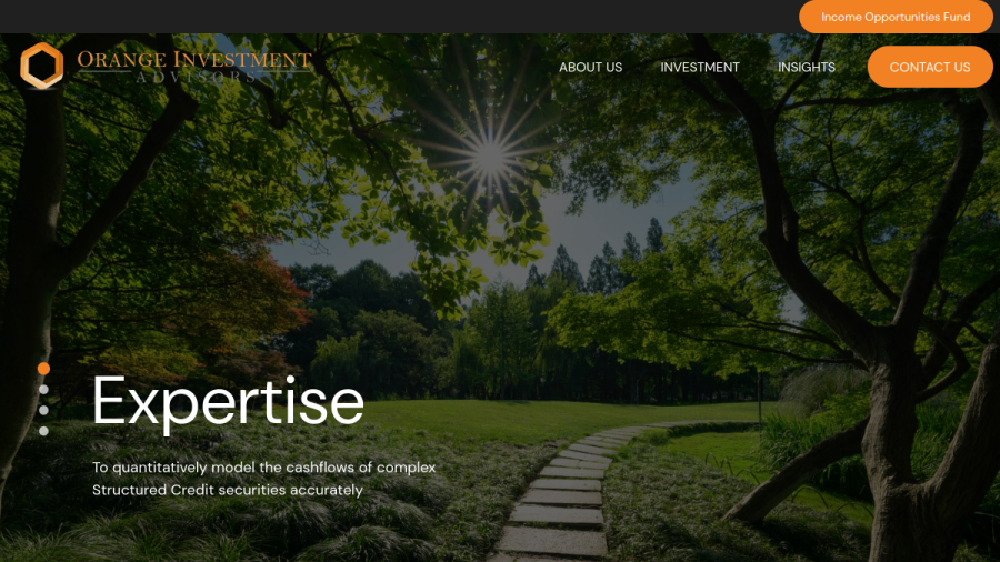 Screenshot of the Orange Investment Advisors, LLC website