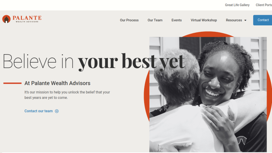 Screenshot of the Palante Wealth Advisors, LLC website