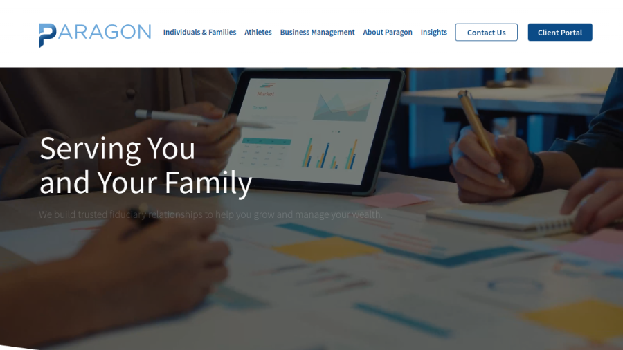 Screenshot of the Paragon Private Wealth Management LLC website