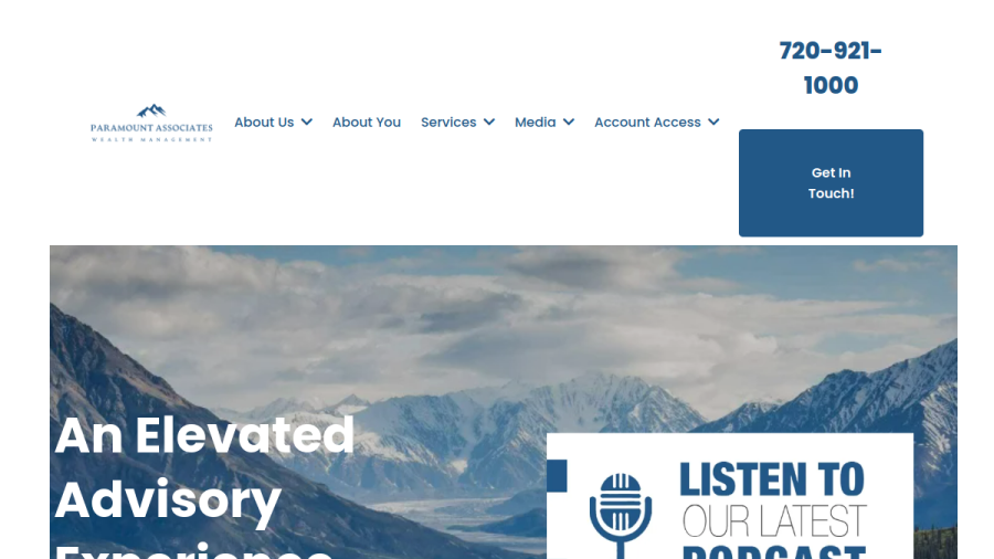 Screenshot of the Paramount Associates Wealth Management website