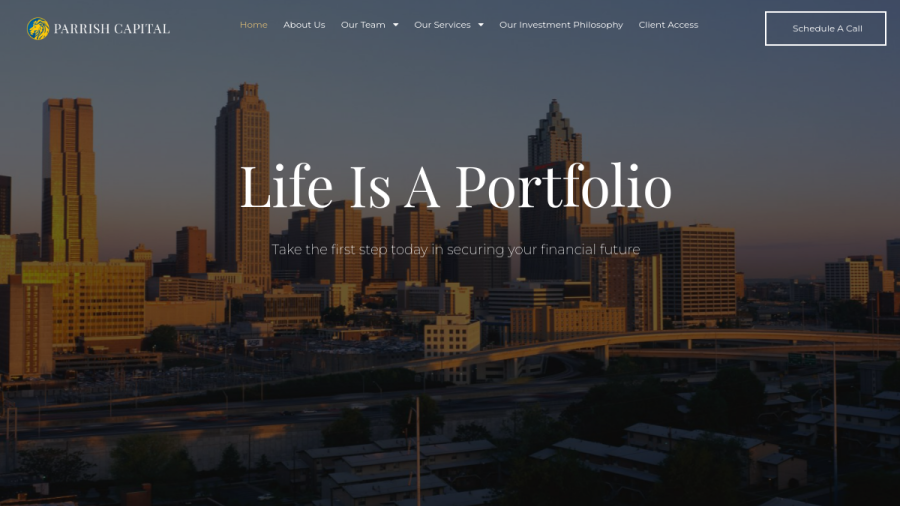 Screenshot of the Parrish Capital, LLC website