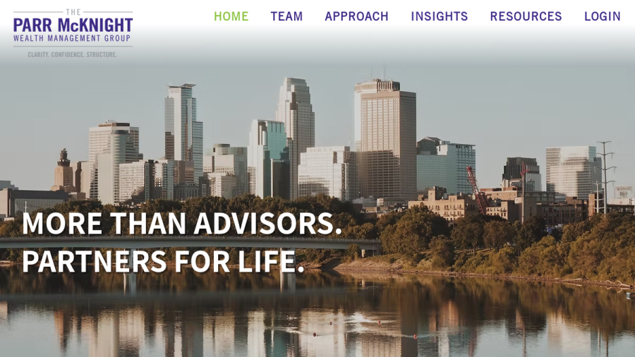 Screenshot of the Parr Mcknight Wealth Management Group website