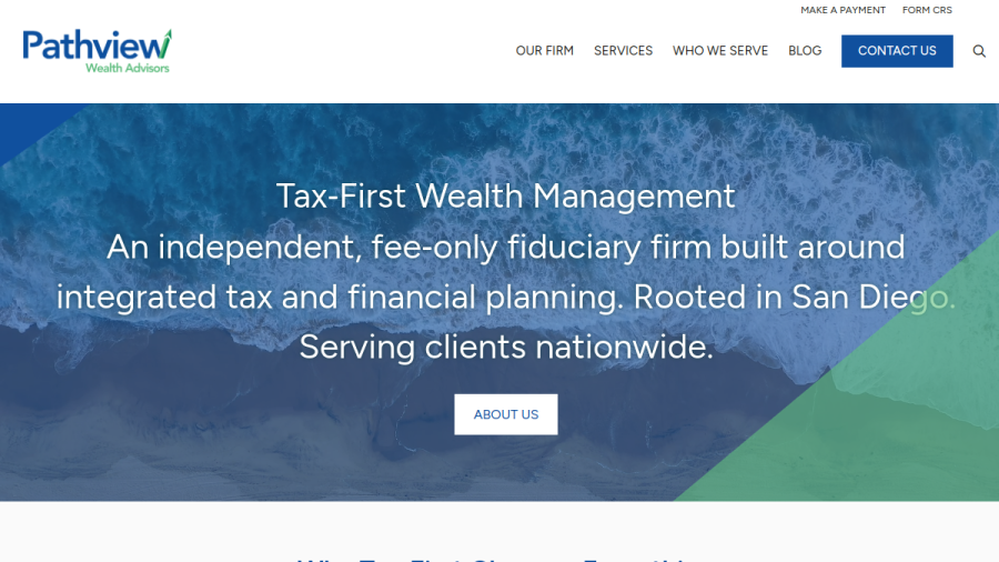 Screenshot of the Pathview Wealth Advisors website