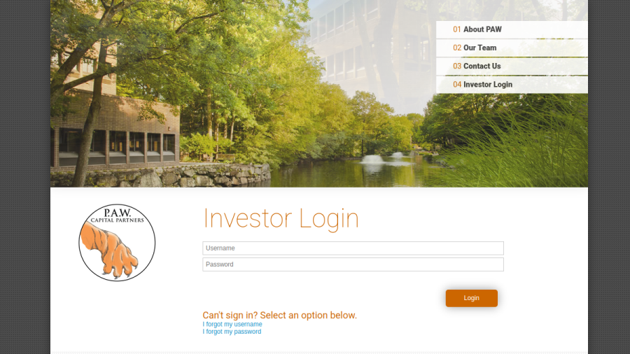 Screenshot of the P.A.W. Capital Partners, LP website