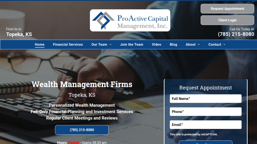 Screenshot of the Proactive Capital Management, INC. website