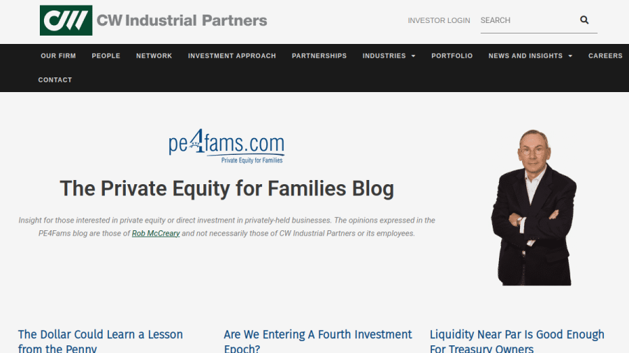 Screenshot of the Cw Industrial Partners, LLC website