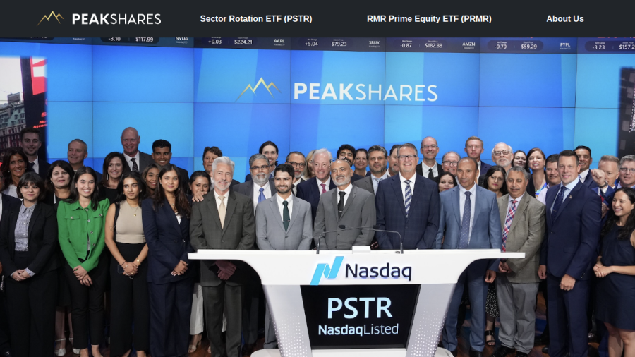 Screenshot of the Peakshares LLC website