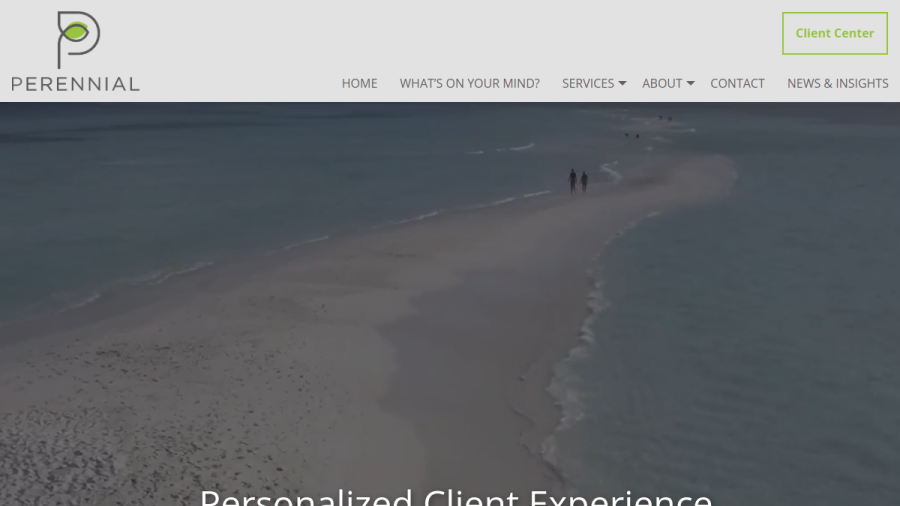 Screenshot of the Perennial Advisors Group, LLC website