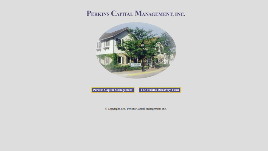 Screenshot of the Perkins Capital Management INC website
