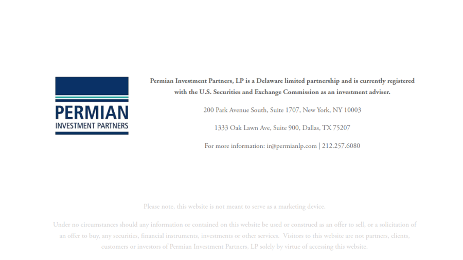 Screenshot of the Permian website