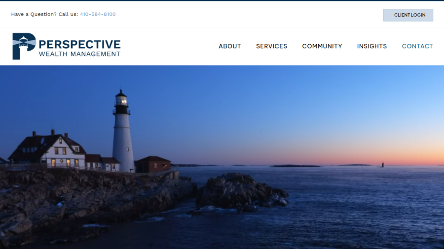 Screenshot of the Perspective Wealth Management website