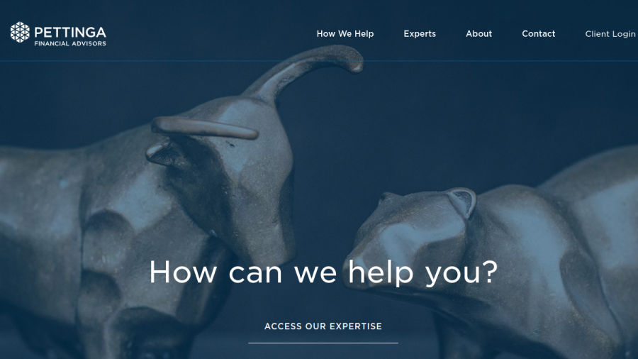 Screenshot of the Pettinga Financial Advisors, LLC website