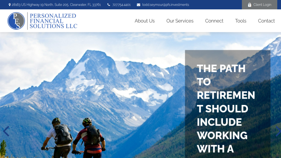 Screenshot of the Personalized Financial Solutions LLC website