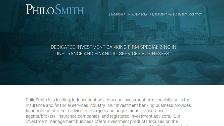 Screenshot of the Philosmith Capital Corporation website