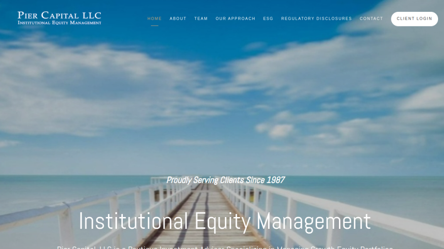 Screenshot of the Pier Capital, LLC website