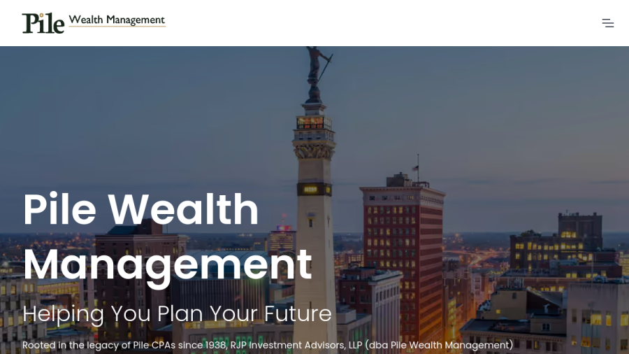 Screenshot of the Pile Wealth Management website