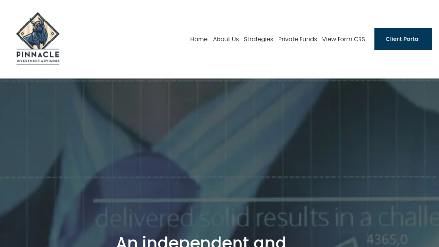 Screenshot of the Pinnacle Investment Advisors website