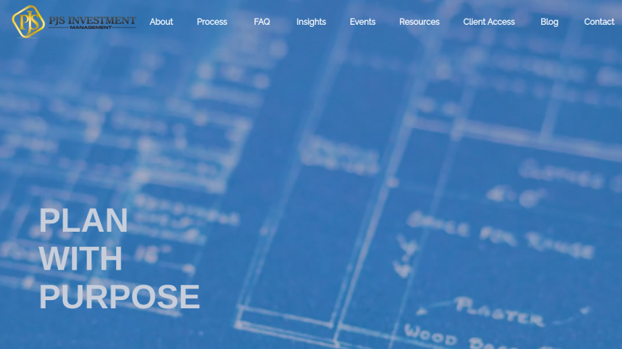 Screenshot of the Pjs Investment Management website