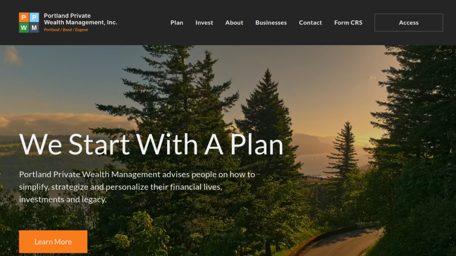 Screenshot of the Portland Private Wealth Management, INC. website