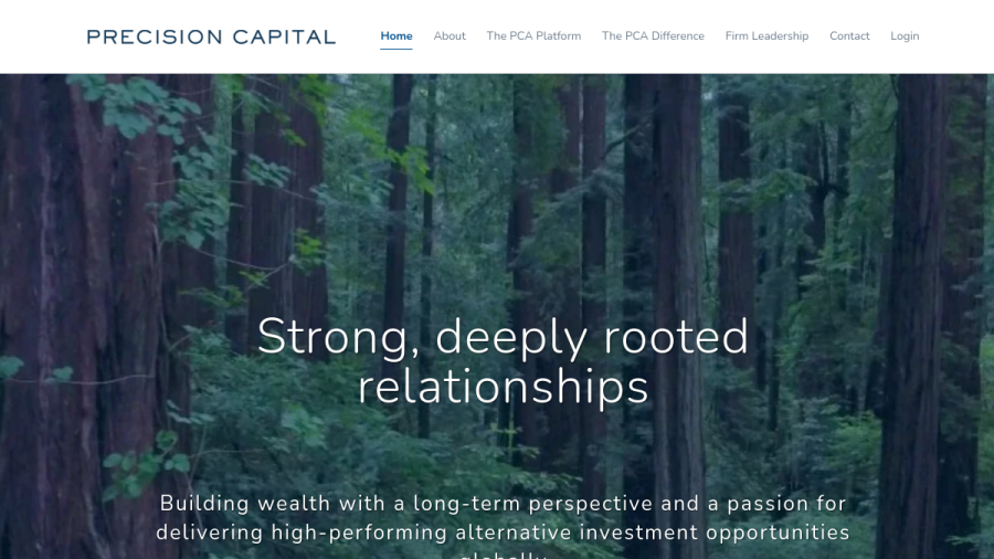 Screenshot of the Precision Capital Advisors, LLC website
