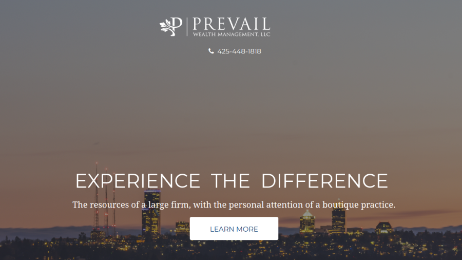 Screenshot of the Prevail Wealth Management website