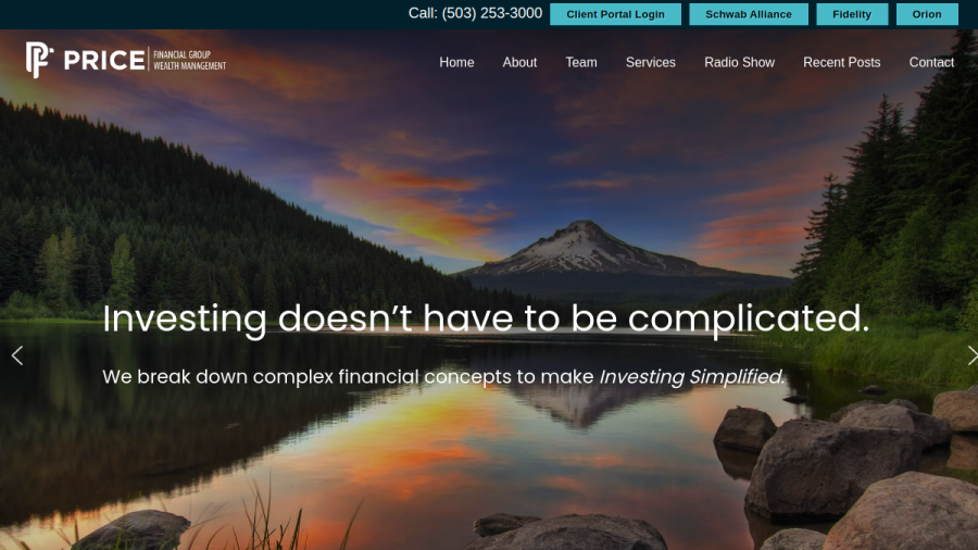 Screenshot of the Price Financial Group Wealth Management, INC. website