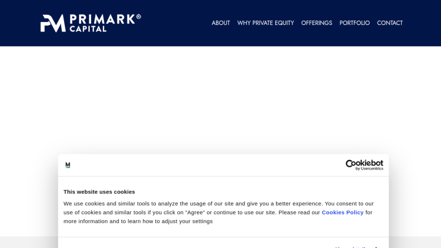 Screenshot of the Primark Advisors, LLC website
