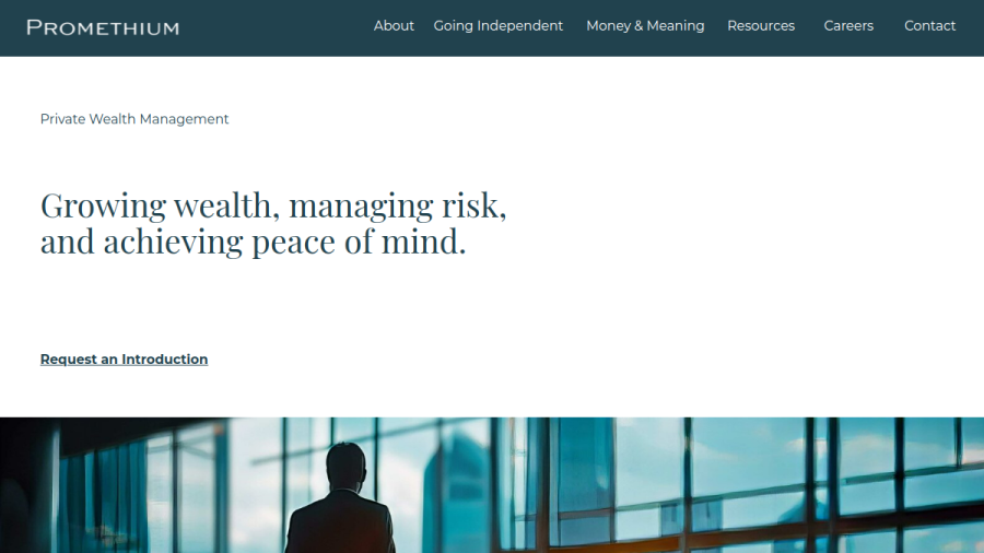 Screenshot of the Promethium website