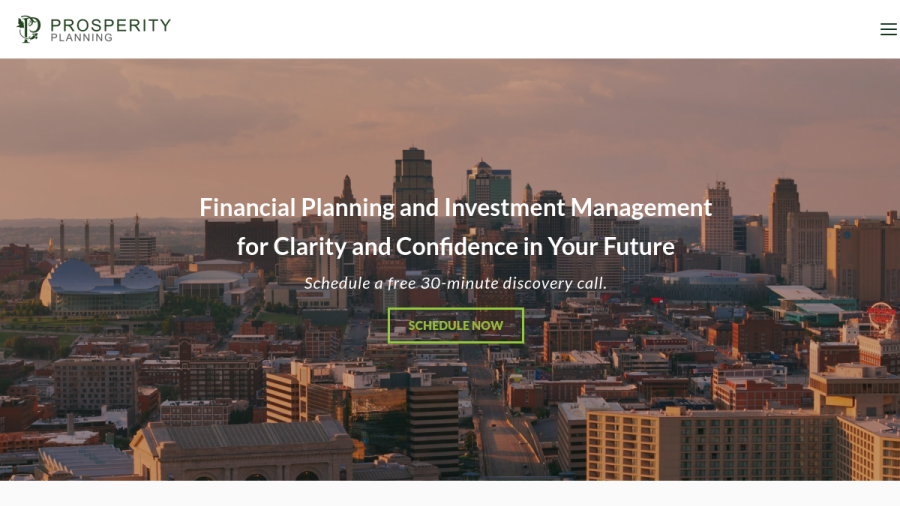 Screenshot of the Prosperity Planning website