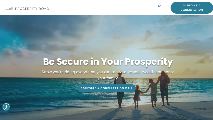 Screenshot of the Prosperity Road, LLC website