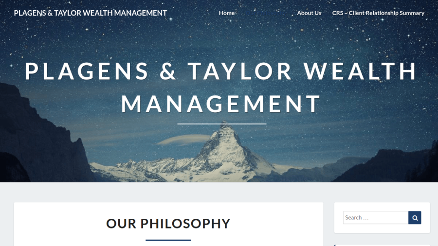Screenshot of the Plagens & Taylor Wealth Management website
