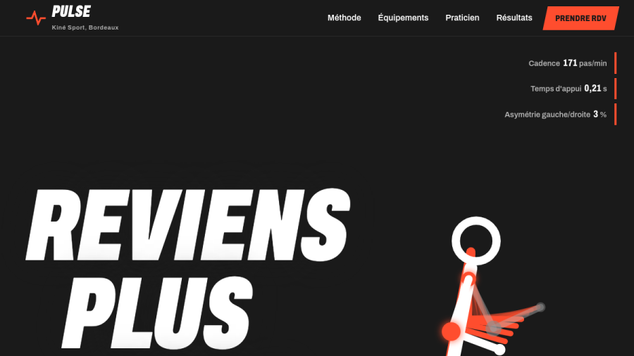 Site web créé pour Pulse Kiné Sport
