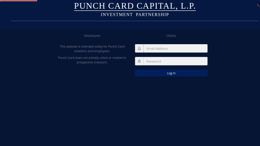 Screenshot of the Punch Card Management website