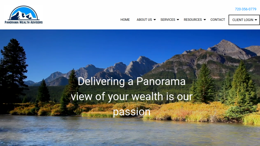 Screenshot of the Panorama Wealth Advisors website