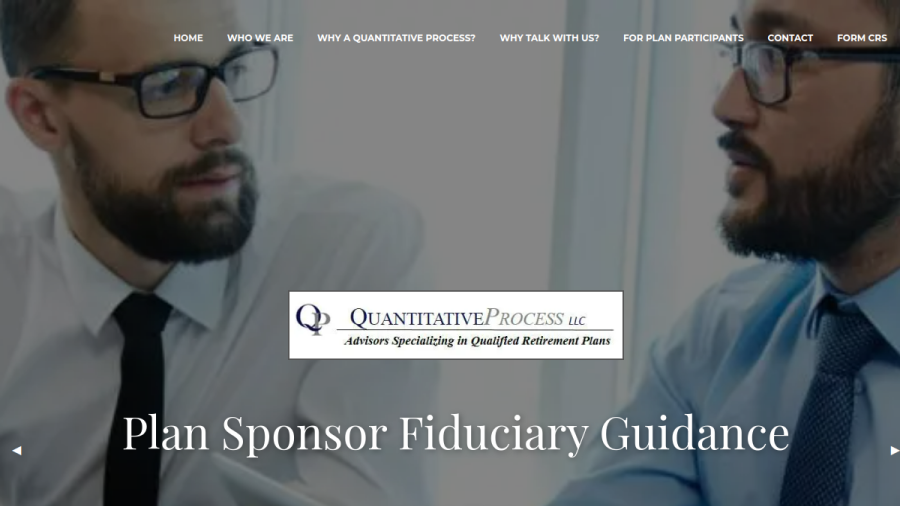 Screenshot of the Quantitative Process, LLC website