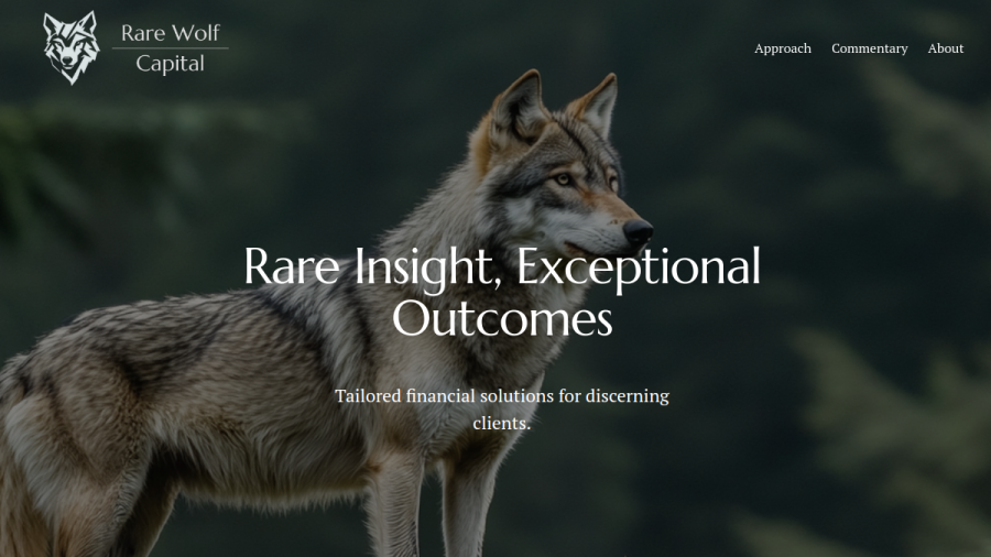 Screenshot of the Rare Wolf Capital LLC website