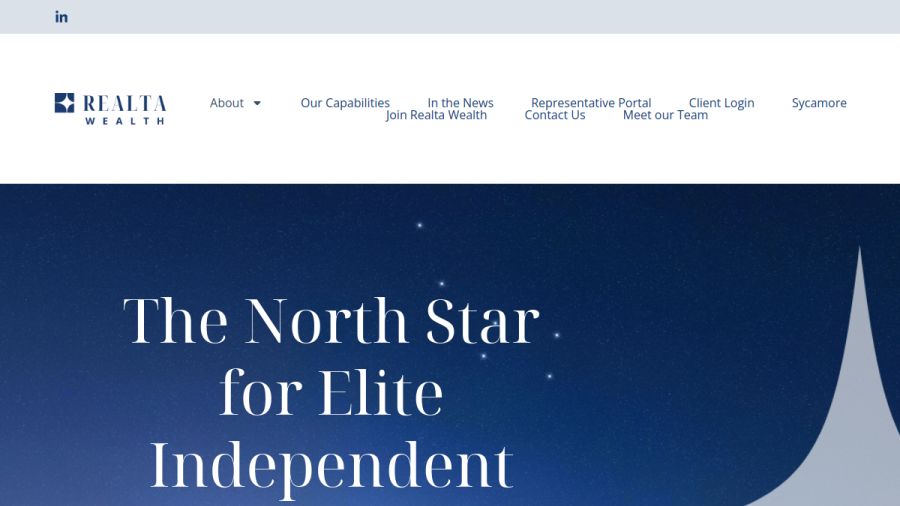 Screenshot of the Realta Investment Advisors, INC website