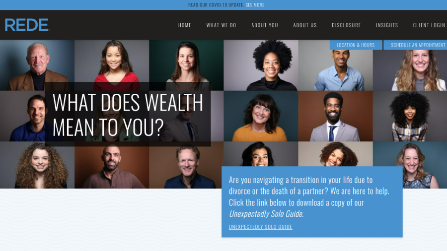 Screenshot of the Rede Wealth, LLC website